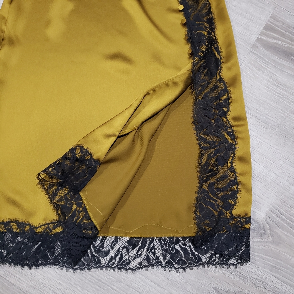 Victoria's Secret Satin Lace Side Button Slip Skirt - Picture 7 of 7